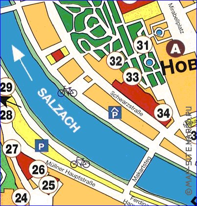 mapa de Salzburgo em alemao