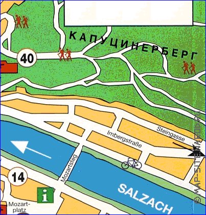 mapa de Salzburgo em alemao