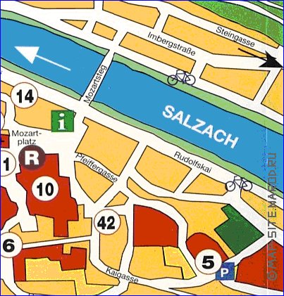 mapa de Salzburgo em alemao