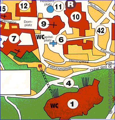 mapa de Salzburgo em alemao