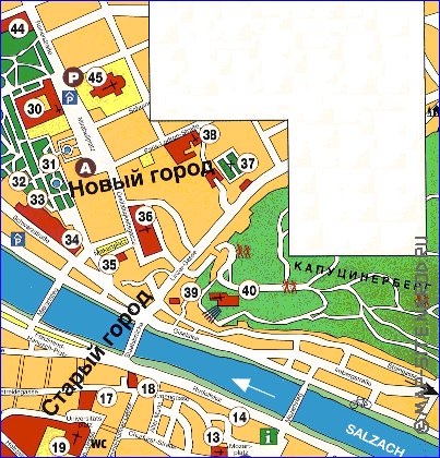 mapa de Salzburgo em alemao