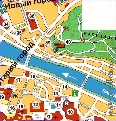 mapa de Salzburgo em alemao