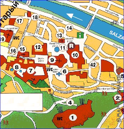 mapa de Salzburgo em alemao