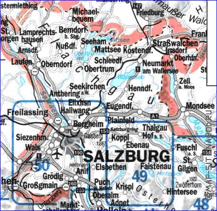 mapa de  provincia Salzburgo