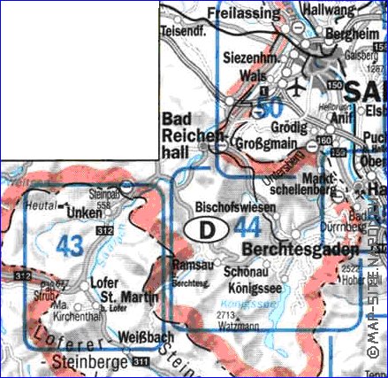 carte de  la province Salzbourg