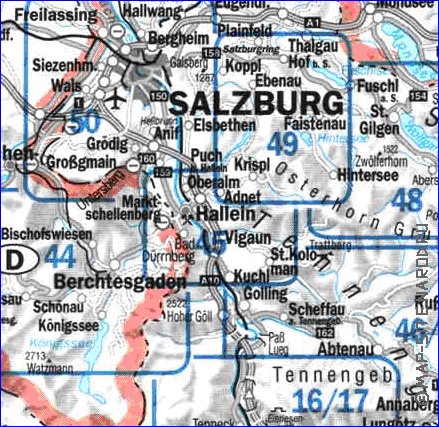 mapa de  provincia Salzburgo