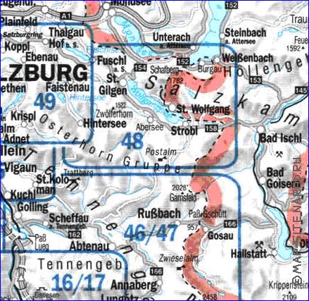 mapa de  provincia Salzburgo