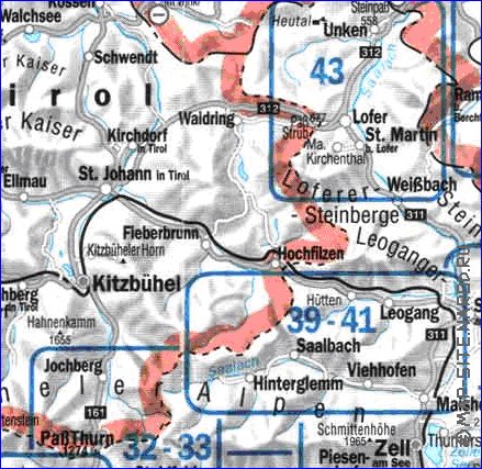 carte de  la province Salzbourg