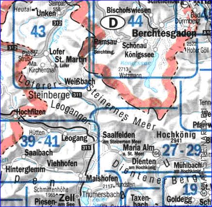 carte de  la province Salzbourg