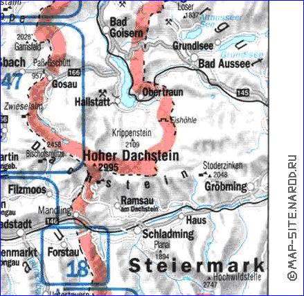 mapa de  provincia Salzburgo