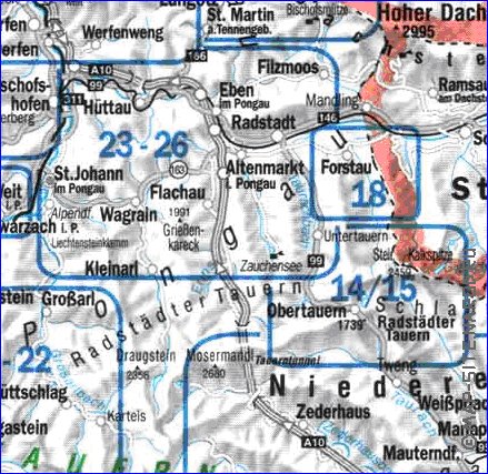 mapa de  provincia Salzburgo