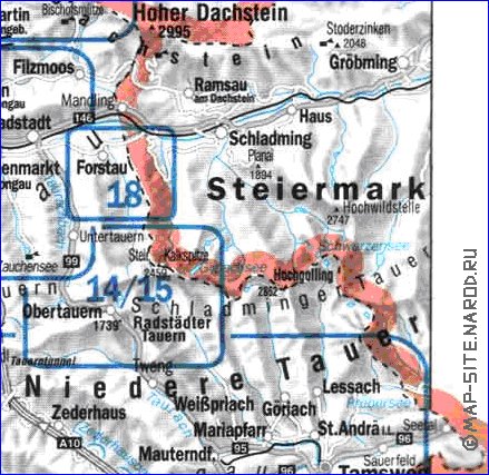 mapa de  provincia Salzburgo