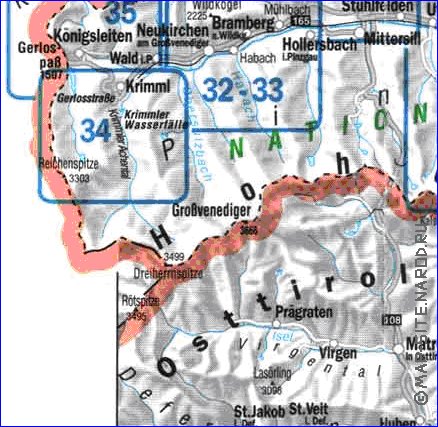 mapa de  provincia Salzburgo