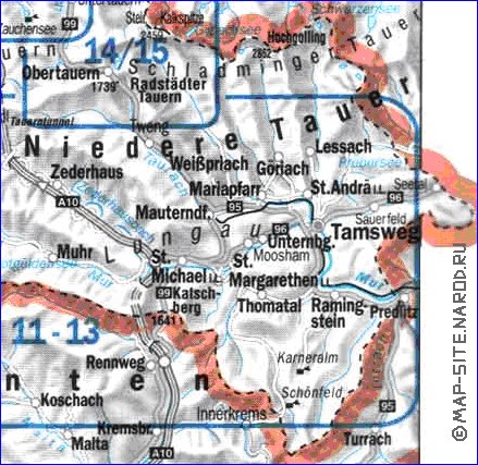 mapa de  provincia Salzburgo