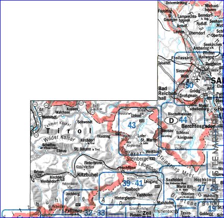 carte de  la province Salzbourg