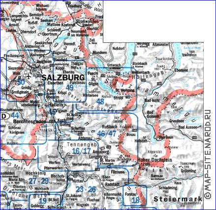 mapa de  provincia Salzburgo