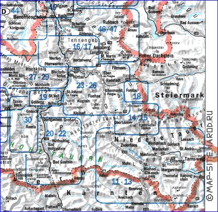 mapa de  provincia Salzburgo