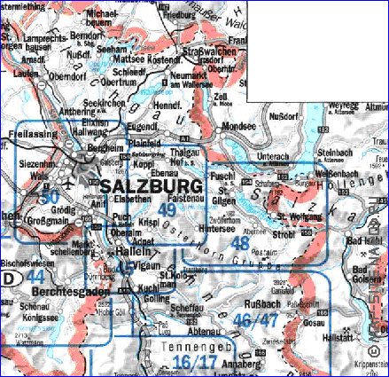 mapa de  provincia Salzburgo