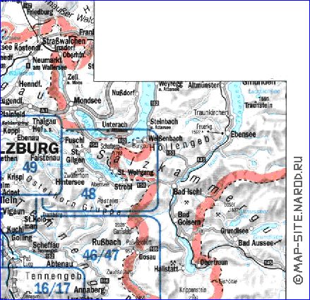 mapa de  provincia Salzburgo