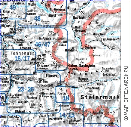 mapa de  provincia Salzburgo