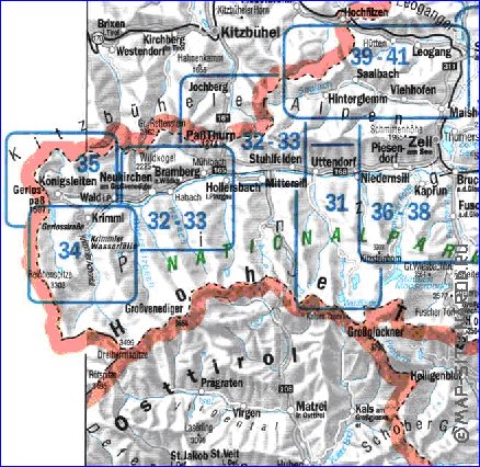 mapa de  provincia Salzburgo