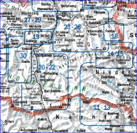 mapa de  provincia Salzburgo