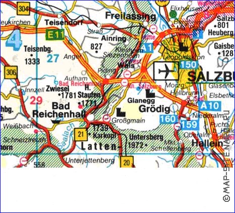 mapa de Salzkammergut