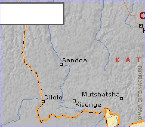 mapa de Zambia em ingles