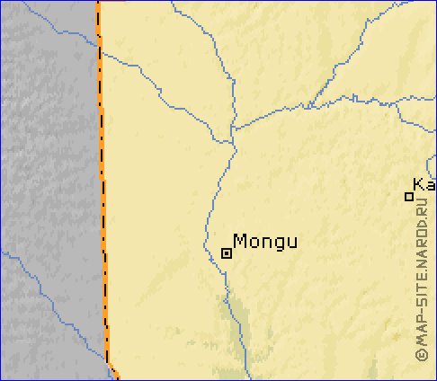 mapa de Zambia em ingles