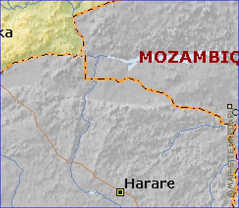 mapa de Zambia em ingles