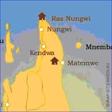 mapa de Zanzibar em ingles
