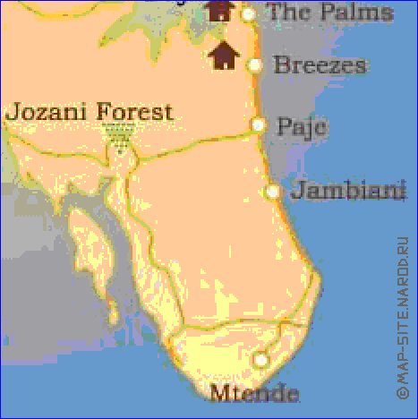 mapa de Zanzibar em ingles