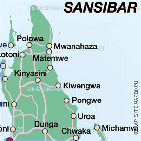 carte de Zanzibar en allemand
