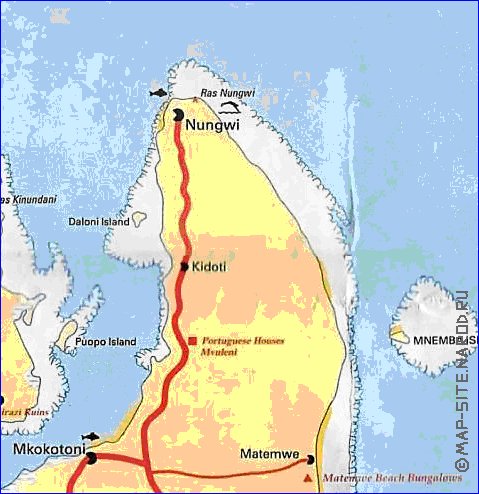 mapa de Zanzibar