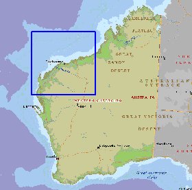 mapa de Australia Ocidental