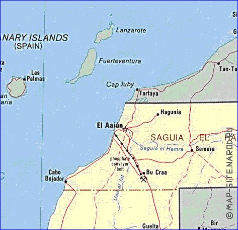 Administratives carte de Sahara occidental