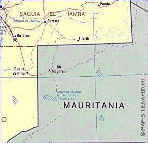 Administrativa mapa de Saara Ocidental