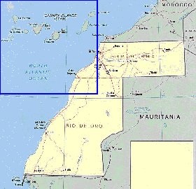 Administrativa mapa de Saara Ocidental