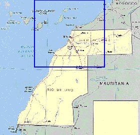 Administrativa mapa de Saara Ocidental