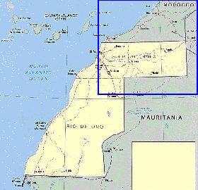 Administrativa mapa de Saara Ocidental