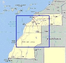 Administratives carte de Sahara occidental