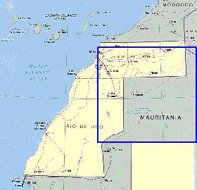 Administrativa mapa de Saara Ocidental