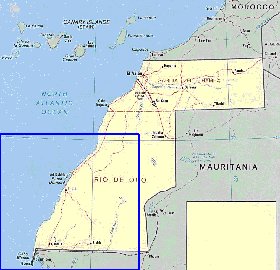 Administrativa mapa de Saara Ocidental