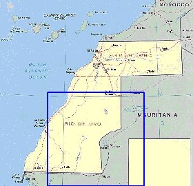 Administrativa mapa de Saara Ocidental