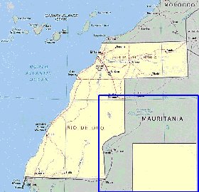 Administrativa mapa de Saara Ocidental