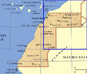 carte de Sahara occidental en anglais