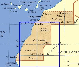 carte de Sahara occidental en anglais