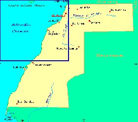 mapa de Saara Ocidental