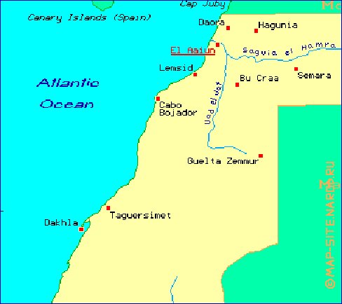 carte de Sahara occidental
