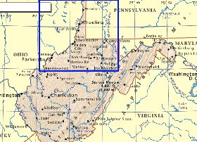 carte de Virginie-Occidentale